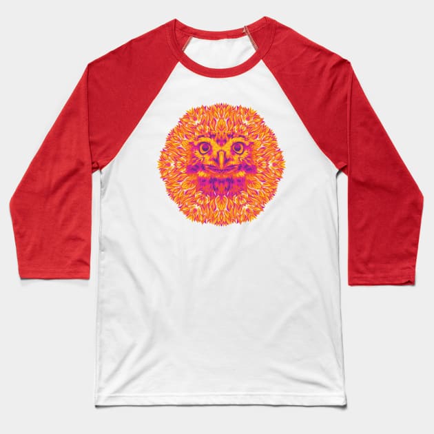 Hot Mandala Owl Baseball T-Shirt by polliadesign